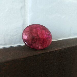 4/$20 Very large marbled pink statement ring silver band